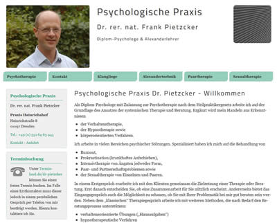 Psychologische Praxis Dr. Pietzcker in Dresden - Psychotherapie nach dem Heilpraktikergesetz